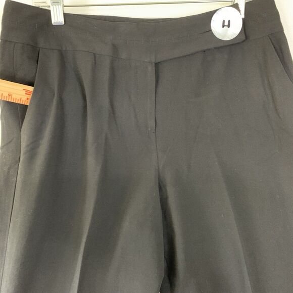 Larry Levine Pants Women 12 Stretch Black Flat Front Corpcore Casual Office Work - Picture 11 of 12